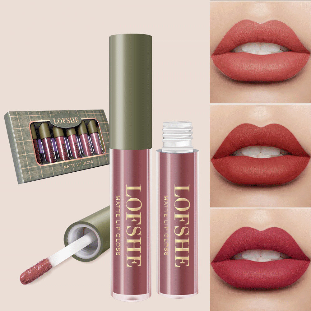6 Colors Nonstick Cup Earth Matte Lipstick Lipstick Glaze 6 Colors Nonstick Cup Earth Matte Lipstick Lipstick Glaze